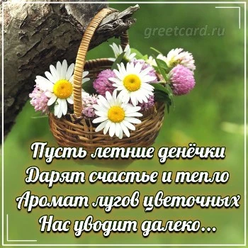 Виртуальная открытка пусть летние денечки дарят счастье и тепло