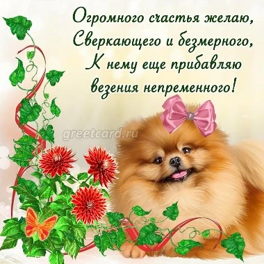 Сияющая картинка с пожеланием счастья