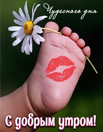 Замечательная картинка на утро с ножкой ребенка