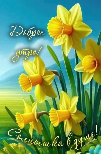 Весенняя открытка с желтыми цветами