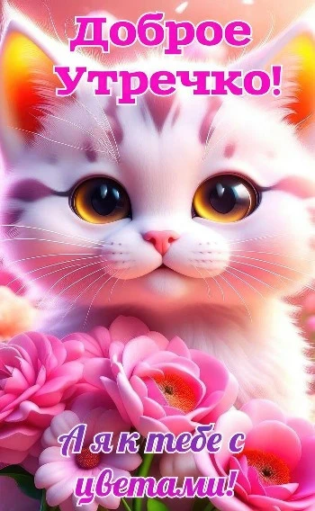 Котик желают доброго весеннего утра
