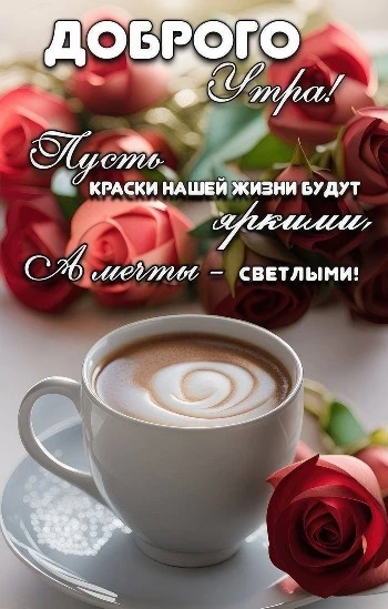 Открытка на весну с кофе и розой