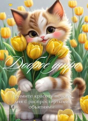 Милый котик желает доброго утречка