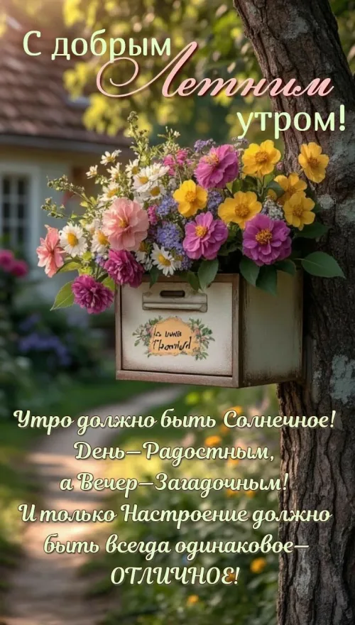 Летний утренний позитив с цветами в почтовом ящике