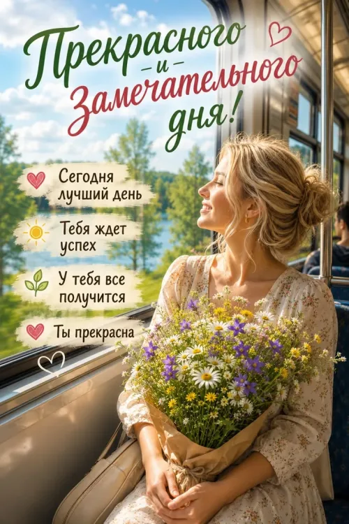 Весенние пожелания на день: прекрасный и замечательный день