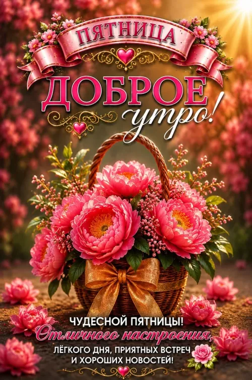 Пятница Доброе утро! Цветочная корзина с добрым утром