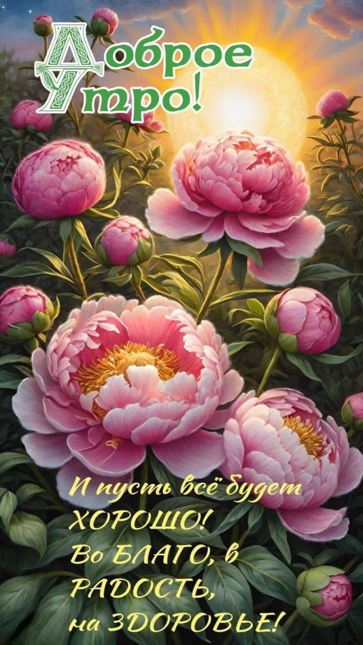 Доброе утро с цветами и пожеланиями