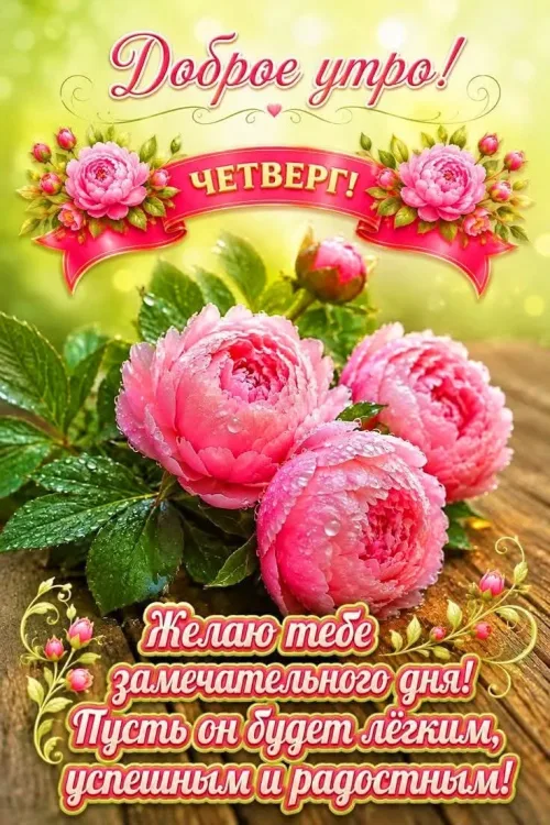 Цветы на четверг: Доброе утро с пожеланием