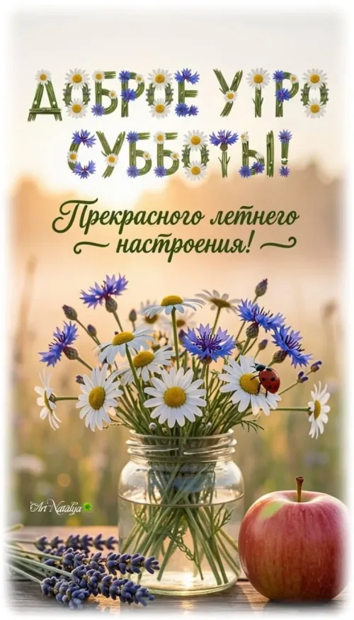 Доброе утро субботы: летнее настроение с цветами и яблоками