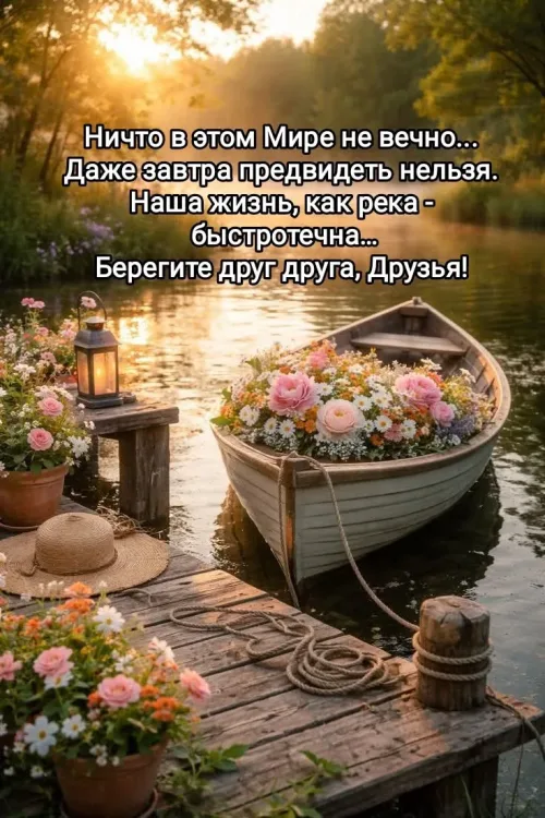 Позитивная открытка с добрым утром и цветами