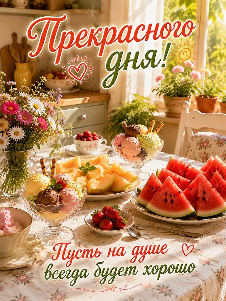 Весенние открытки с прекрасного дня и десертами