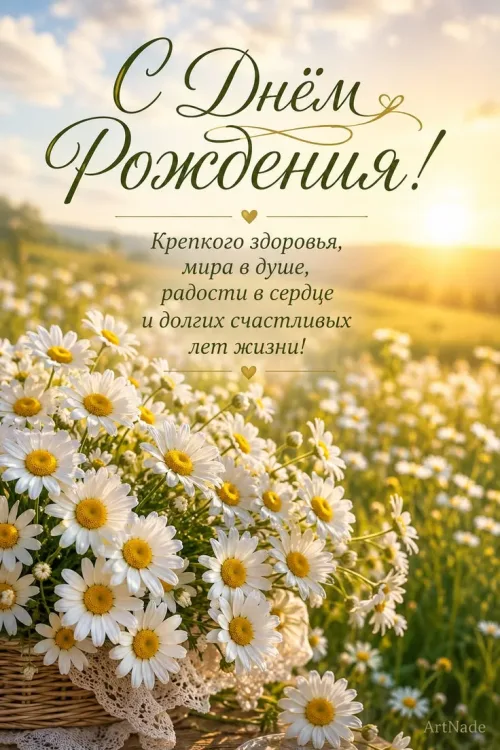 С Днём Рождения! Красивые открытки с ромашками