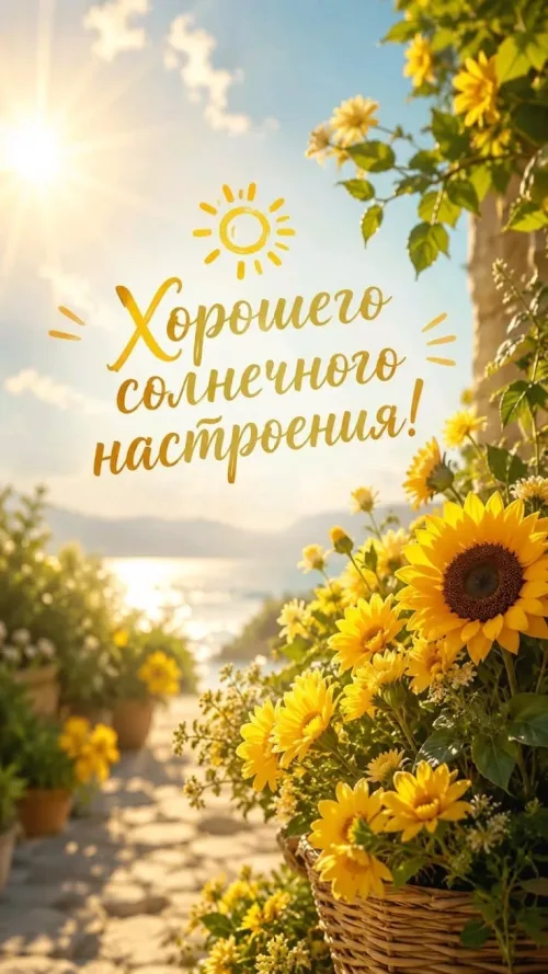 Солнечный утренний настрой с цветами