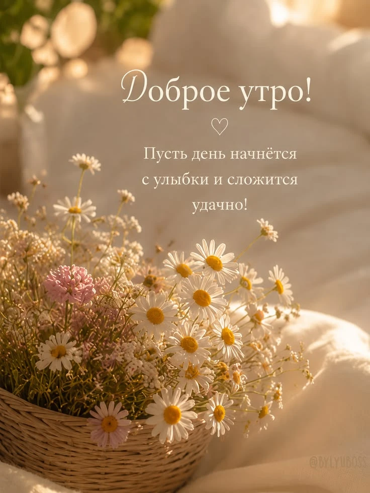 Позитивные открытки с добрым утром и цветами