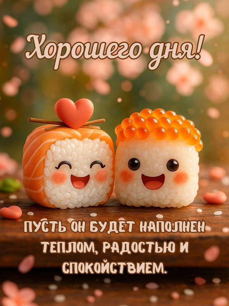 Суши-куколки с добрым утром весной