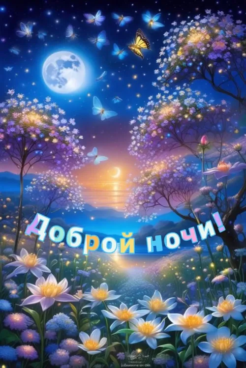 Доброй ночи! Лунный свет и бабочки