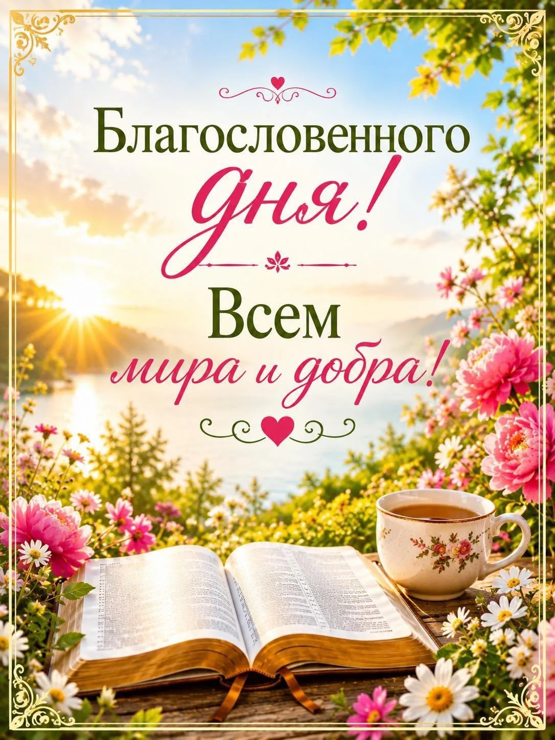 Весенний благословенный день с книгой и кофе