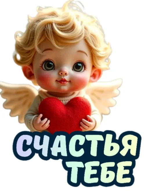 Ангел с сердцем: Счастья тебе открытка