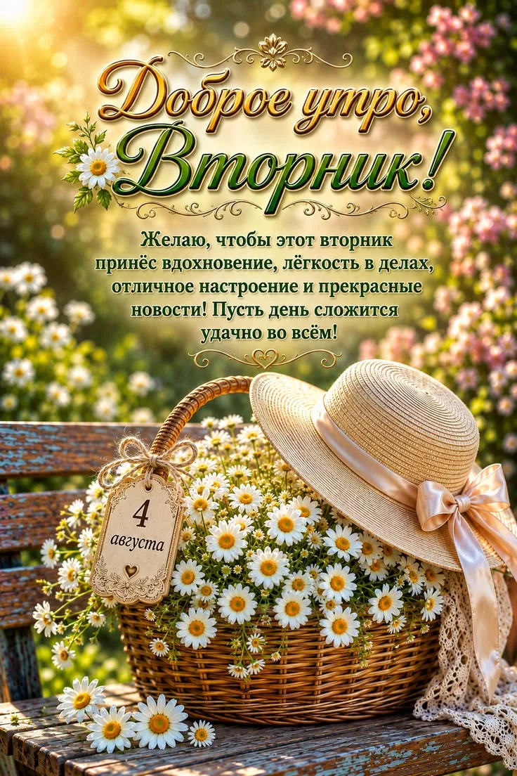 Поздравление с вторником: вдохновение и весенние цветы
