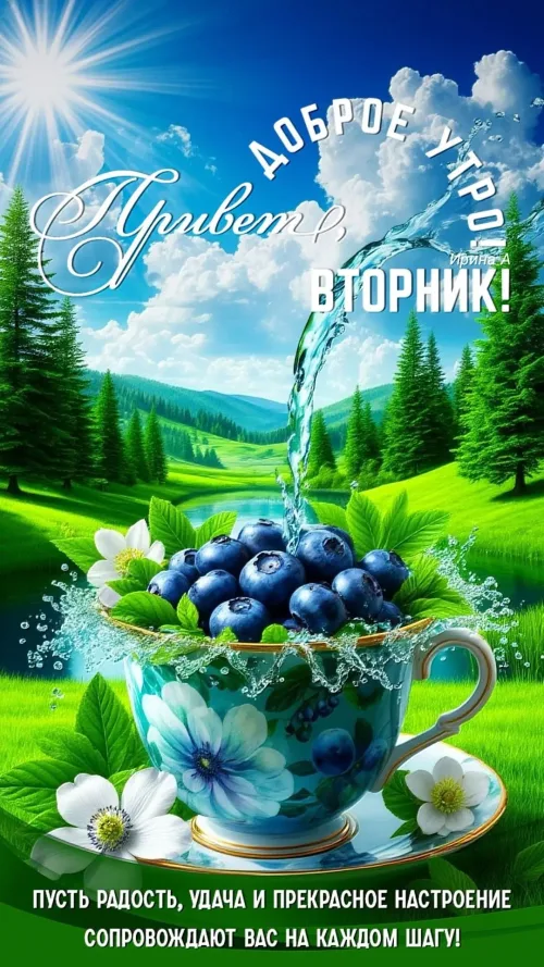 Позитивная открытка с добрым утром на вторник