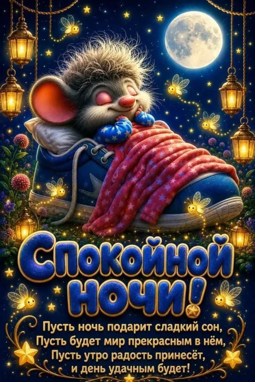 Спокойной ночи с мышкой и фонариками