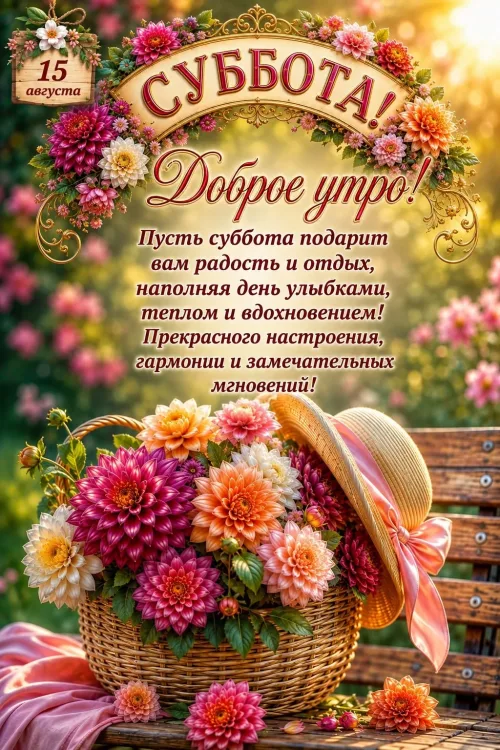 Суббота: Доброе утро с цветами и шляпой
