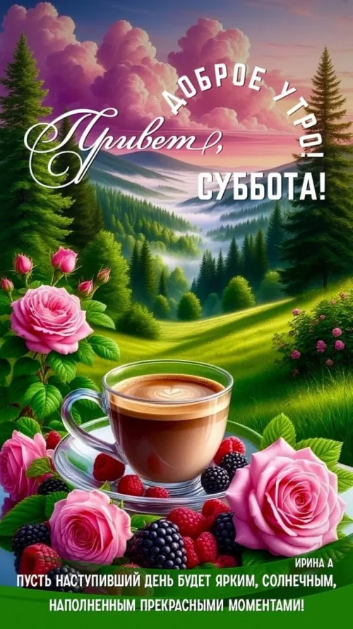 Привет, суббота! Красивые открытки с добрым утром и розами