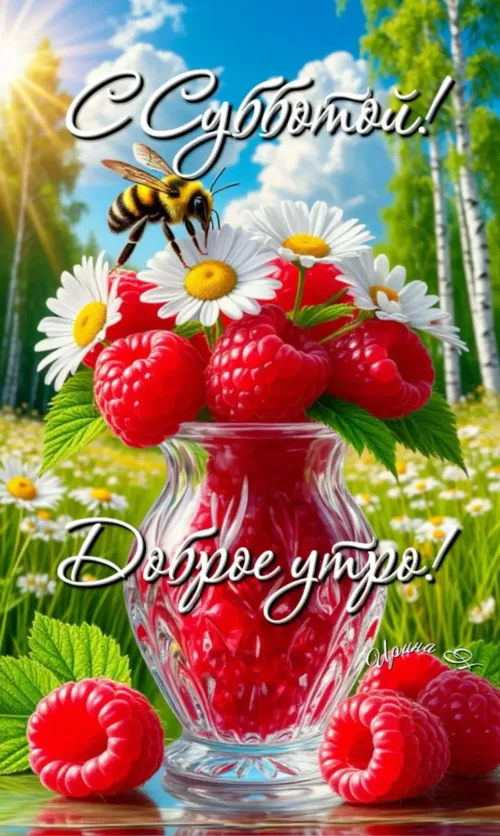 Суббота: Доброе утро с цветами и малиной