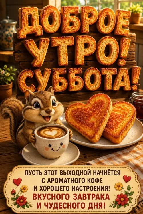 Субботний добрый утро с кофе и животным