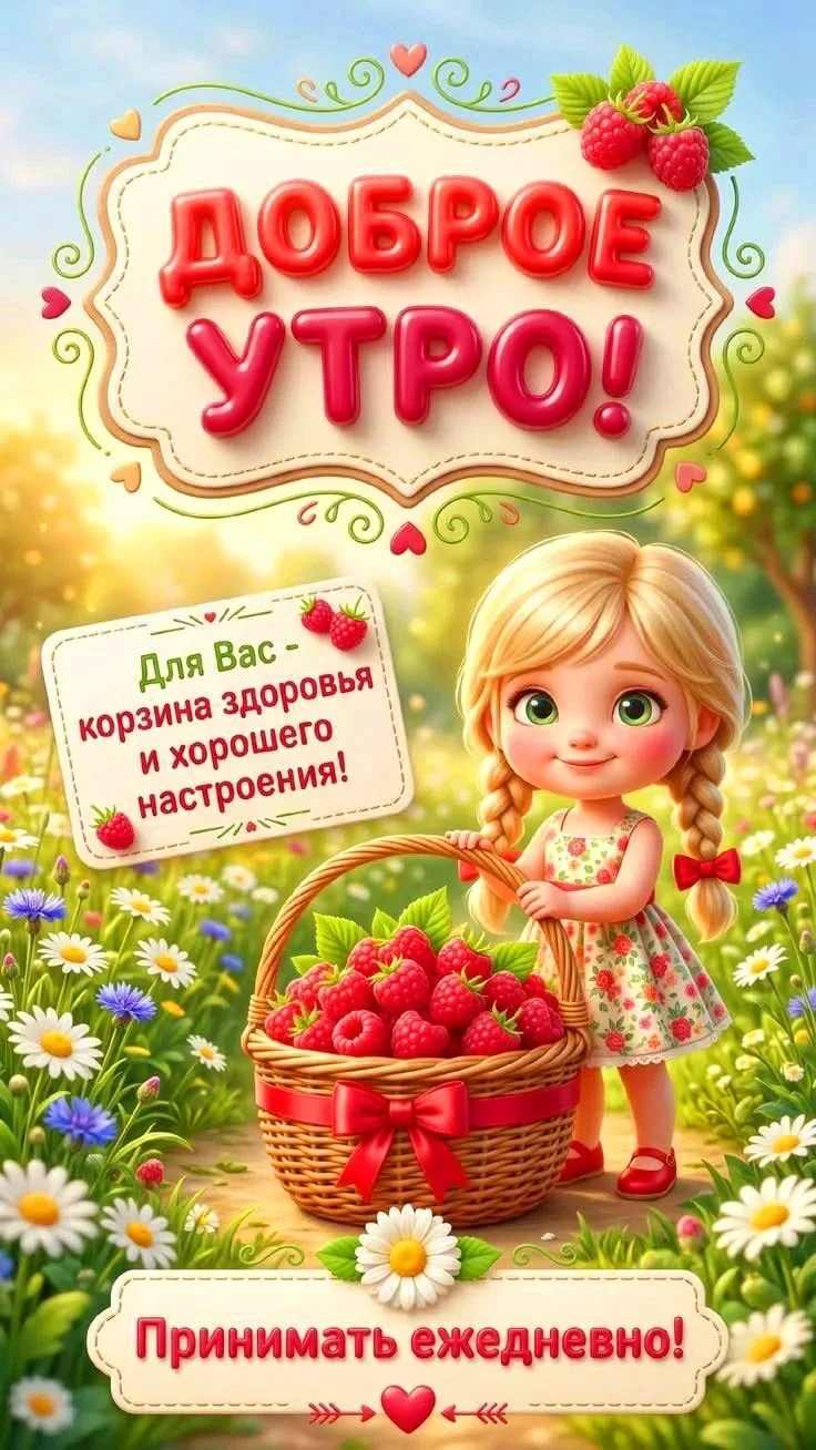 Доброе утро с корзиной ягод и хорошим настроением