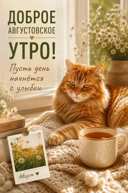 Доброе утро с кофе и котом