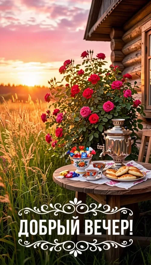 Добрый вечер с чаем и розами