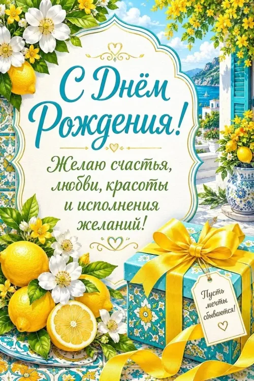 С Днём Рождения! Цветы и подарок