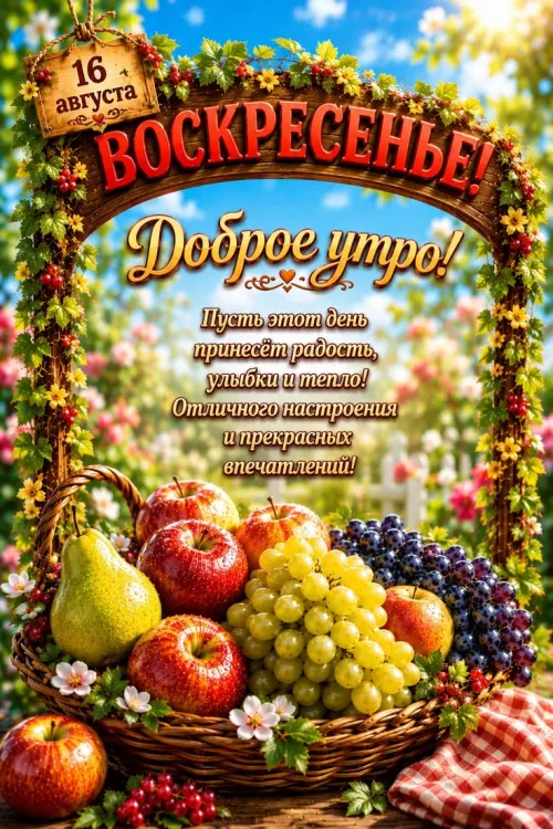 Весенний воскресный доброе утро открытка