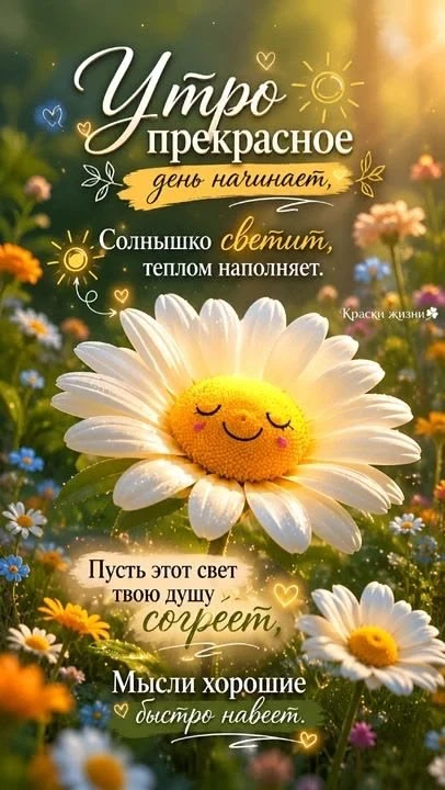 Позитивные открытки с добрым утром и цветами
