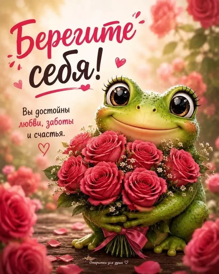Весенний открытка с розами и пожеланием здоровья