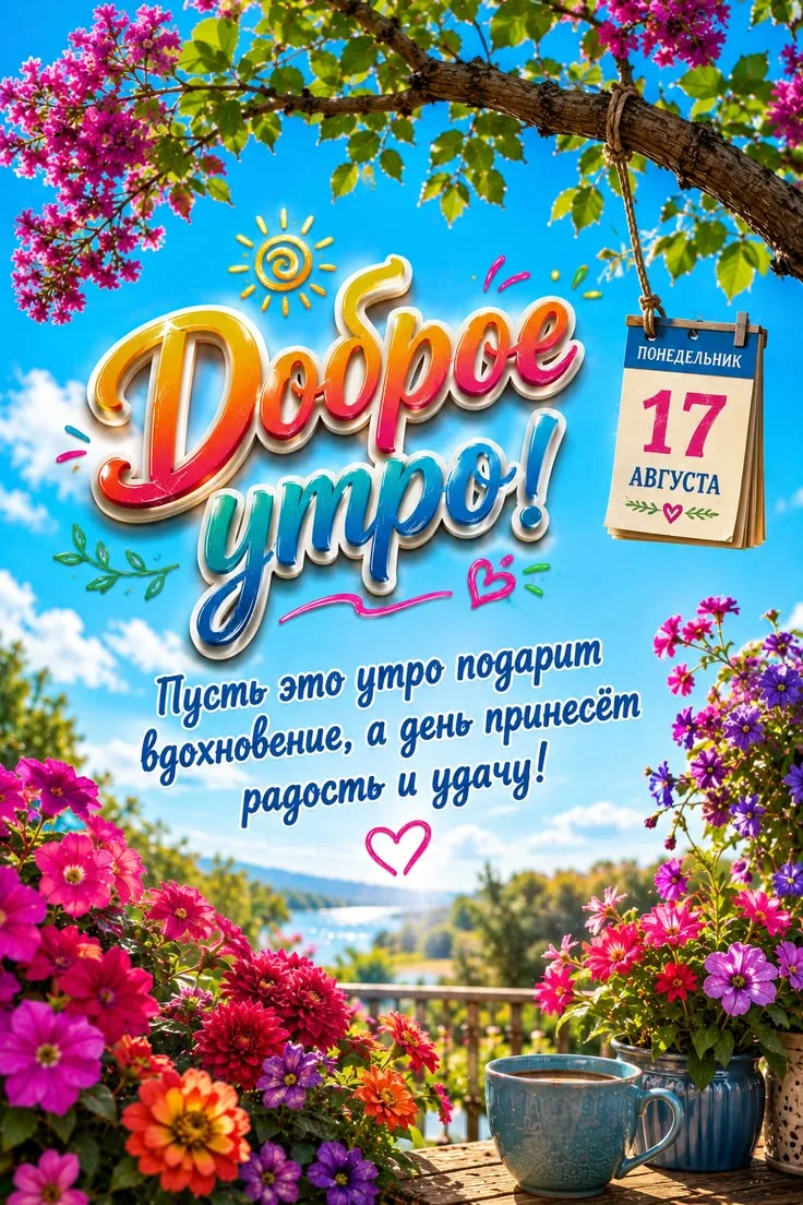 Позитивные открытки с добрым утром и цветами