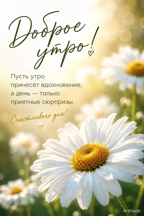 Позитивные открытки с добрым утром и цветами