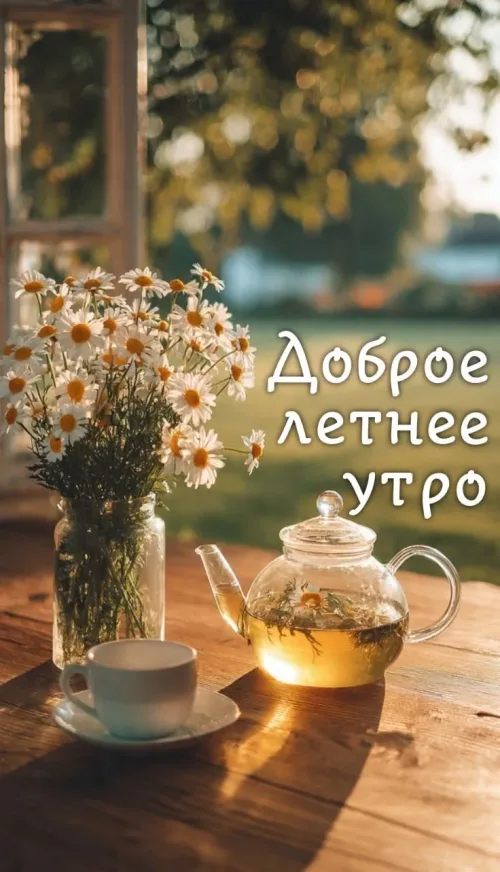 Летний утренний чай с ромашкой
