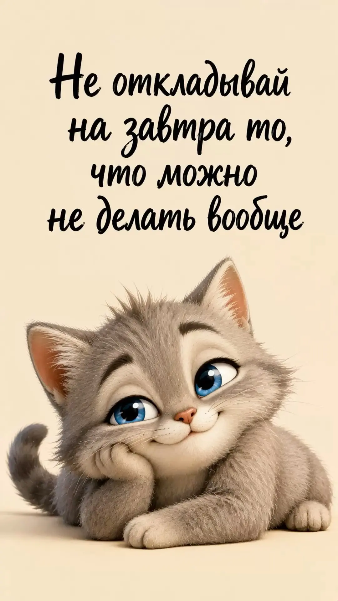 Позитивный кот с добрым утром