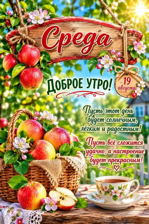 Среда. Доброе утро с яблоками и чаем
