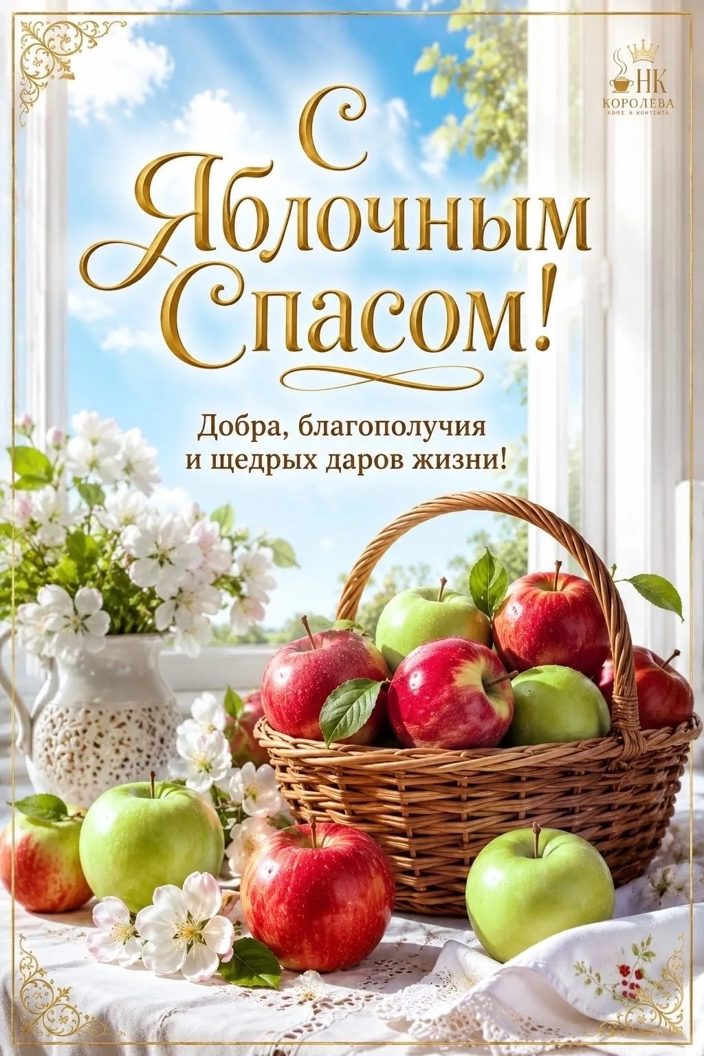 Красивая картинка с Яблочным Спасом 19 августа