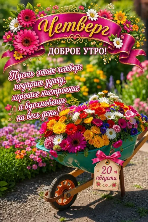 Доброе утро, четверг: цветочный колесный тачка