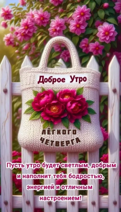 Цветочная открытка с добрым утром на четверг