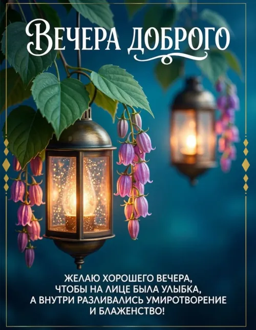 Вечер доброго: фонари и цветы