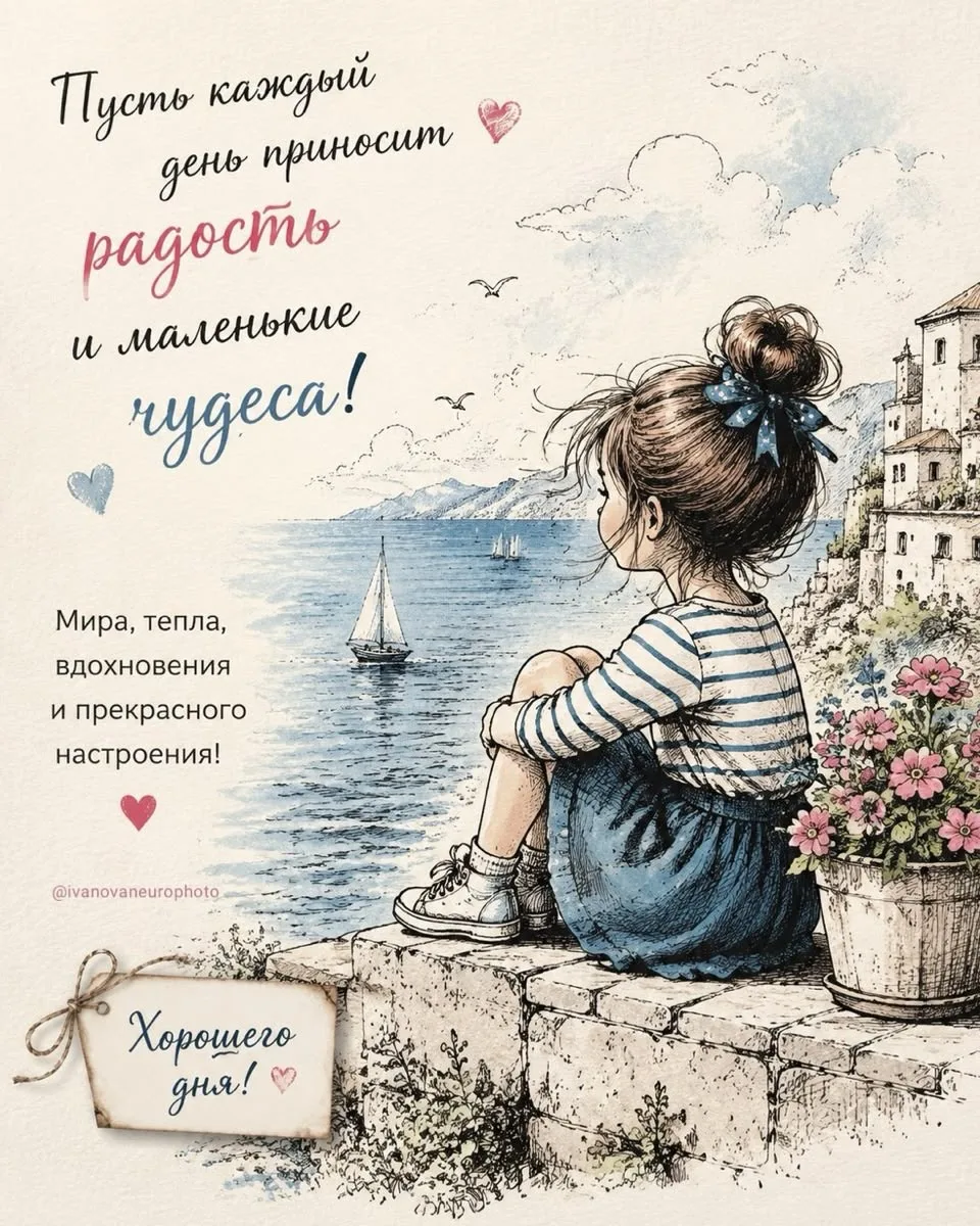 Доброе утро с морем и девушкой