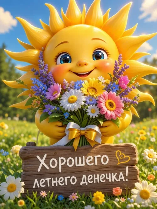 Солнце с цветами: Хорошего летнего денечка!