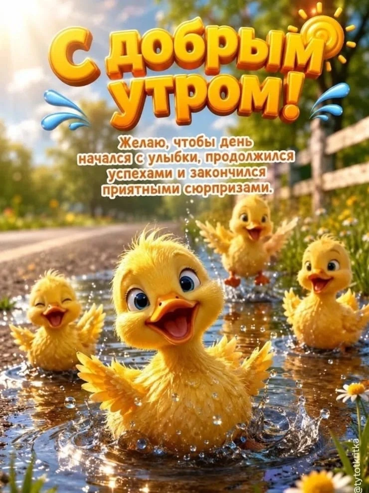 Прикольные открытки с добрым утром: веселые утки
