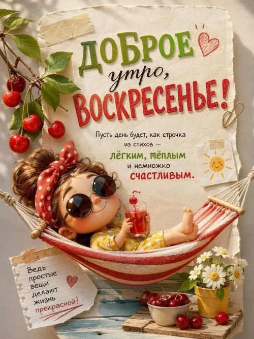 Доброе утро, Воскресенье! Солнце и вишня