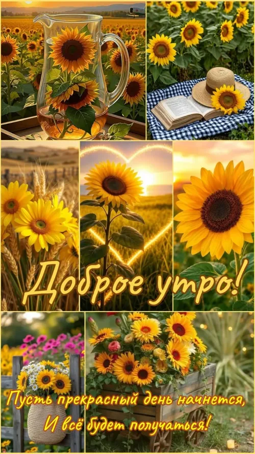 Позитивные открытки с добрым утром и солнечными цветами
